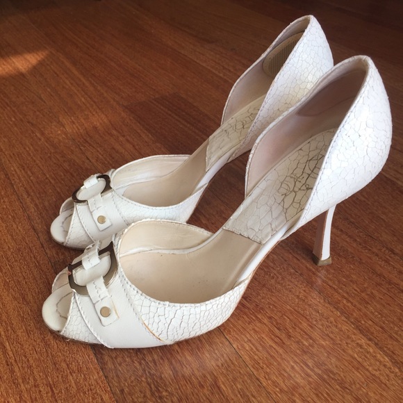 DIOR D”Orsay Peep Toe Metal Monogram C D Heels - Picture 3 of 5